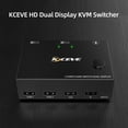 thumbnail image 2 of KCEVE KC-KVM202 HD KVM Switcher Dual Display Switcher hasta 3840*2160@30Hz Resolución de video Plug KCEVE Negro, 2 of 7