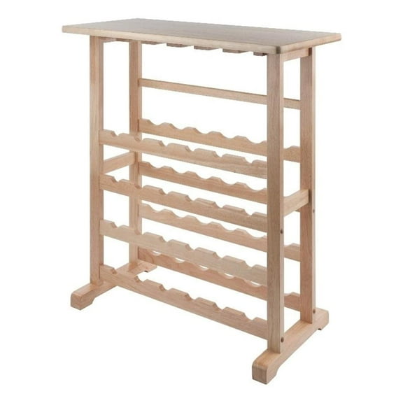 Pemberly Row 24-Bottle Transitional Solid Wood Wine Rack in Natural