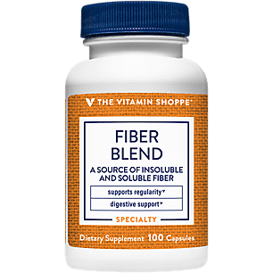 The Vitamin Shoppe Fiber Blend, A Natural Source of Insoluble and Soluble Fiber, Supports Digestive Health  Regularity (100 Capsules)