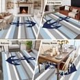 thumbnail image 3 of Rectangle Rug 5x8ft Area Rug, Nautical Ocean Blue Anchor Area Rugs for Living Room Bedroom, Blue Gray White Stripe Floor Mat Non-Slip Non-Shedding Carpet Indoor Accent Rugs, 3 of 9