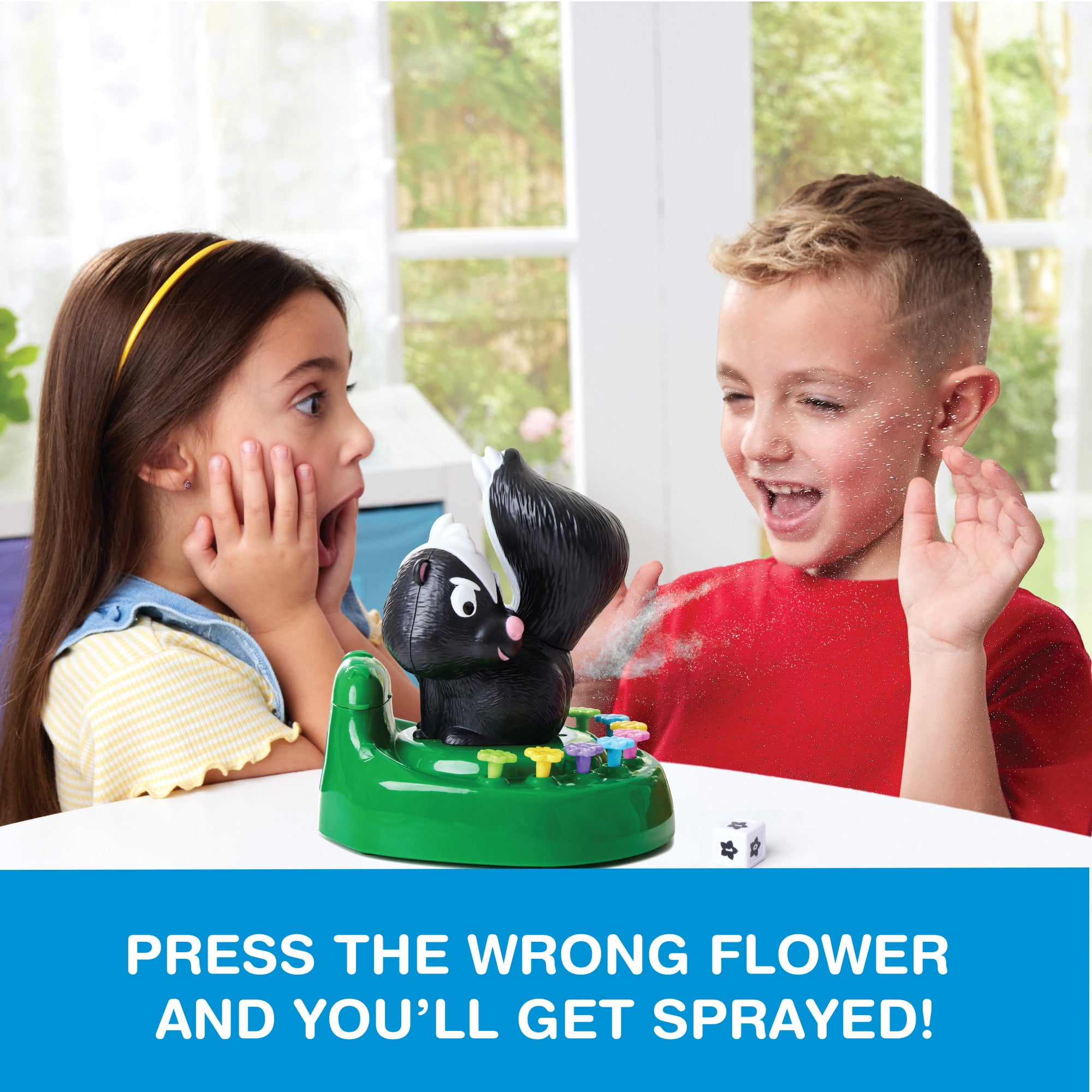 Game Zone Skunked! - Giggle-Filled Flower Pressing Game for 2-4 Players Ages 3+ - Don't Get Sprayed by the Skunk!