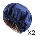 thumbnail image 1 of 2 Gorros De Dormir De Satén Y Seda Para Cabello Rizado Natural, Color Azul Marino, 1 of 7