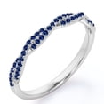 thumbnail image 1 of JeenMata Alianza de Boda de Media Eternidad con Pavé de Zafiro Azul y Piedra Natal de Septiembre de 0,25 Quilates en Oro Blanco de 18 K sobre Plata, 1 of 6