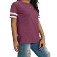 thumbnail image 5 of Hantions Summer Casual Plus Size Tops for Women Cute Crew Neck Short Sleeve Oversized T Shirts Tunic Blouses Wine Red, 5 of 7