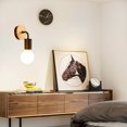 thumbnail image 2 of Lámpara de pared industrial con bombilla expuesta, acabado de madera y metal de alta calidad para un encanto rústico, fácil instalación para su pasillo o sala de estar, 2 piezas, 2 of 5