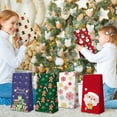 thumbnail image 4 of Junepar Set of 12 Christmas Gift Bags - Flat Bottom Paper Bags with Xmas Tree ,Santa Claus, Elk Prints Design - 5x3x9 inch Holiday Candy Goody Paper Bags, 4 of 4