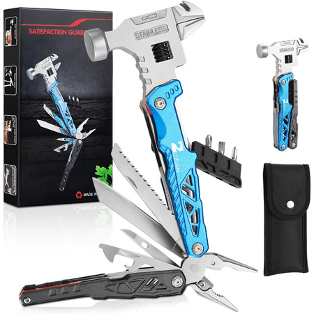 SPBTAR 18 in 1 Multitool Professional Stainless Steel Multitool Pliers with Replaceable Alloy Steel Blades Wire Cutters Bottle Opener Apply to Survival Camping & Hunting