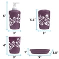 thumbnail image 6 of Bathroom Accessories Set Complete, Toilet Brush and Holder, Trash Can, Toothbrush Holder, Purple, 7 Pieces, 6 of 7