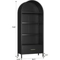 thumbnail image 2 of 73" Arched Storage Cabinet with Drawer, 2 Adjustable Metal Bookcase, Multi-Purpose Organizer for Kitchen/Pantry/Office, Assembly Required, Black, 2 of 7