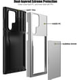 thumbnail image 3 of Samsung S22 Ultra Case with Card Holder 5G 6.8 inch Slim Dual Layer Heavy Duty Protective Galaxy S22 Ultra Case Hidden Card Slot Wallet Case for Samsung S22 Ultra(Silver), 3 of 14