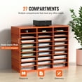 thumbnail image 4 of VEVOR 27 Compartments Wood Literature Organizer, Adjustable Shelves, Medium Density Fiberboard Mail Center, Office Home School Storage for Files, Documents, Papers, Magazines, Brown, 4 of 9