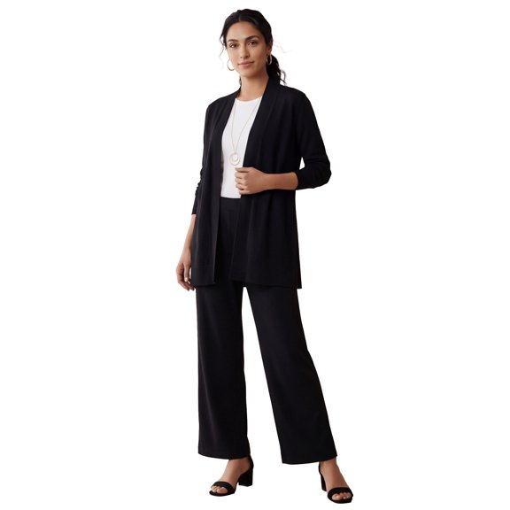 Jessica London Women's Plus Size Everyday Stretch Knit Open Front Cardigan