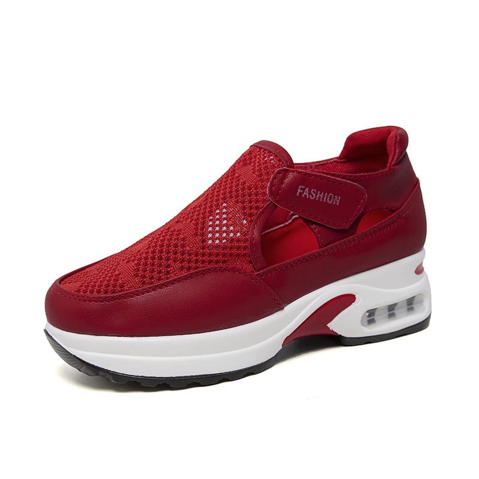 Zunfeo Women's Sneakers- New Fashion and Personality Hollow Casual Sports Style Casual Shoes Red 39