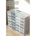 thumbnail image 5 of Taotanxi Shoe Box Organizer,Stackable Plastic Shoe Box with Clear Door, Shoe Storage Box Containers,For Display Sneakers,Easy Assembly,Fit up to US Size 12(13.6”x 9.6”x 5.5”), 5 of 7