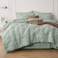 thumbnail image 5 of Cozy Comfort King Size Comforter Set - Bedding Set King 7 Pieces, Pintuck Bed in a Bag Green Bed Set with Comforter, Sheets, Pillowcases & Shams, 5 of 6