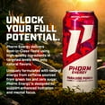 thumbnail image 4 of Phorm Sugar Free Energy Drink, Paradise Punch Flavor, 16 fl oz Cans, 12 Pack, 200 MG Natural Caffeine, 4 of 6