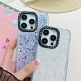 thumbnail image 5 of Compatible with iPhone 15 Pro Bling Case Glow in The Dark Noctiluncent Fluorescent Luminous Phone Case Women Girls Girly Glitter Sparkling Slim Soft TPU Bumper Protective Cover,Blue, 5 of 13