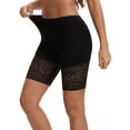 thumbnail image 4 of INSPIRE CHIC Women's Wide Lace Trim Slip Shorts Lightweight Comfort Thigh Slimmers, Available in Plus Size Black M, 4 of 5