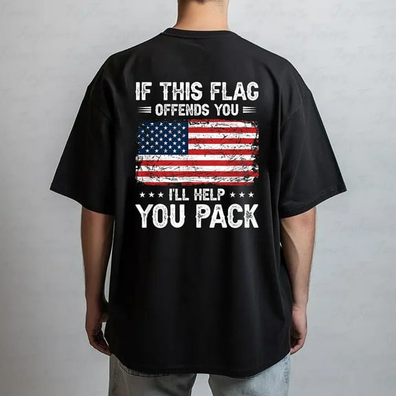 Men’s Patriotic Flag Graphic T-Shirt – Vintage USA-Inspired Tee, Soft Cotton Unisex Top for Summer & Everyday Wear