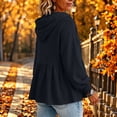 thumbnail image 5 of Yeaiivve Womens Cute Hoodies Ruffle Hem Casual Pullover Hoodie Relaxed Fit Drawstring Hooded Babydoll Tops for Weekend Outings 3XL, 5 of 7