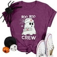thumbnail image 3 of Summer Tops for Women Ghostly Printed T Shirt Adorable Tee for Festive T Shirts for Women Dark Purple L, 3 of 3