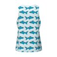 thumbnail image 5 of Easygdp Party Shark Cute Men's Tank Top, Sleeveless Muscle T Shirts, Breathable, Quick-Dry, Loose for Gym, Running, Fitness - Large, 5 of 9