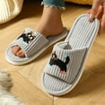 thumbnail image 4 of CYRBOKO Fuzzy Slippers for Women, Comfy Warm Open Toe Badroom Houses Slippers Gray Size 5-6, 4 of 6
