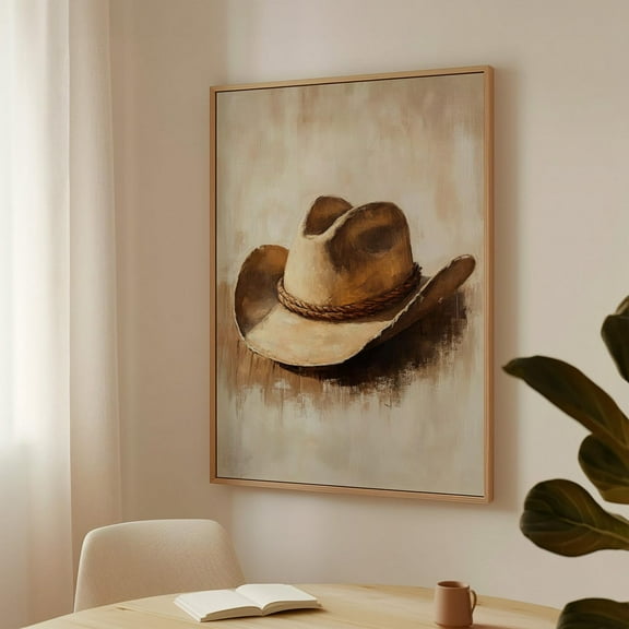 Rustic Cowboy Hat Art – Western Country Decor, Vintage Ranch Style, Classic Cowboy Hat Print, Farmhouse Wall Art Wall Art, Modern Wall Decor, 8x12 UNFRAMED