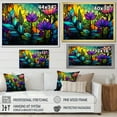thumbnail image 5 of Designart "Mosaic of Palms Colorful Tropical Jungle" Oversized Landscapes Framed Wall Art - Tropical Purple Jungle Bedroom Framed Canvas Wall Art, 5 of 7