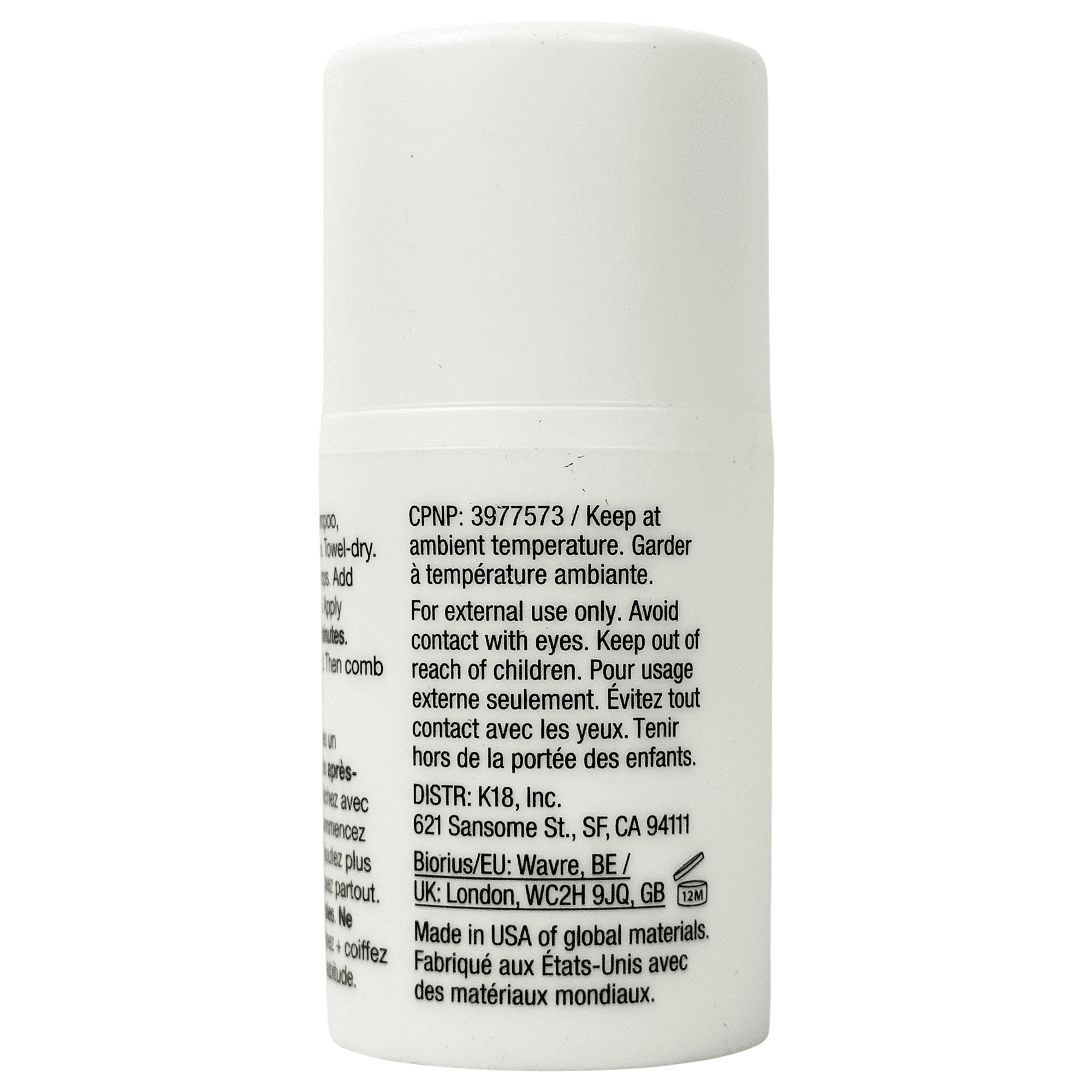 K18 Leave-In Molecular Repair Hair Mask 15 ml / 0.5 oz