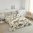 thumbnail image 3 of Erosebridal Reindeer Elk Bedding Queen Comforter Set, Hunting Fish Down Comforter, Rustic Animal Decor, Reversible 3pcs, 3 of 8