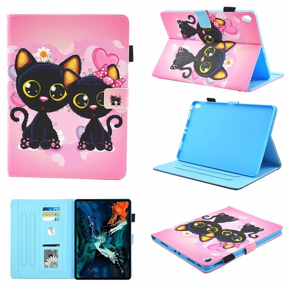 iPad Pro 11 inch 2018 Case, Allytech [Not Supported Apple Pencil Magnetic Attachment] Smart Book Style Stand Protective Case for Apple iPad Pro 11 Inch Tablet (2018), Two Cats