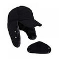 thumbnail image 3 of 3 in 1 Thermal Fur Lined Trapper Bomber Hat  with Ear Flap Face Warmer Windproof Baseball Ski Cap, 3 of 5