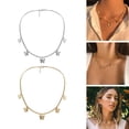 thumbnail image 4 of Collar de clavícula Salvador Collar de material acero inoxidable Gargantilla de belleza con lentejuelas, 4 of 4