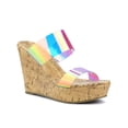 thumbnail image 1 of BLISSFUL STEP Women's Shoes Platform Clear Straps Wedge Heel Sandals Colorful 7, 1 of 7