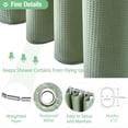 thumbnail image 4 of Shower Curtain - Waffle Textured Heavy Duty Thick Fabric Shower Curtains for Bathroom, 230GSM Luxury Weighted Polyester Cloth Bath Curtain Set with 12 Plastic Hooks, 4 of 6