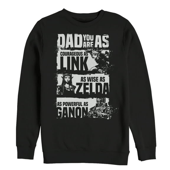 Men's Nintendo Father's Day Legend of Zelda Classic Qualities  Sweatshirt Black 2X Large