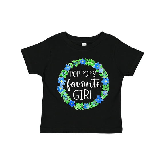 Inktastic Pop Pop's Favorite Girl Blue Flowers Wreath Girls Toddler T-Shirt