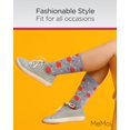 thumbnail image 5 of MeMoi Women's Cheery Pumpkin Polka Dot Festive Crew Socks - Womens - Female, 9-11, Medium Gray Heather, 5 of 7