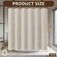 thumbnail image 2 of Dznils Boho Tassel Shower Curtain with Hooks, Farmhouse Thick Cloth Linen Fabric Bathroom Curtain, Cream, 72" x 72", 2 of 9