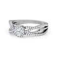 thumbnail image 2 of Divine Jewel Diamond Criss Cross Engagement Ring for Women - 1.2 Ct Round Cut Diamond Ring - 14K White Gold Plated Ring - Prong Setting Engagement Ring for Her - Wedding Gift for Women, 2 of 4