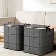 thumbnail image 7 of 5 PCS 140 L Foldable Wardrobe Storage Bag, Large Capacity Storage Box, Household Double Zipper with Handle Clothing and Quilt Organizer Bag, Suitable for Moving, Travel, Storage Basket, 7 of 7