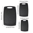 thumbnail image 3 of SomWiBe Wheat Straw Cutting Board Set, Black Double-Sided Kitchen Prep Boards with Groove and Handle, 3 Pack, 3 of 4