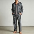 thumbnail image 3 of Jamicy Soft Pajamas for Men Long Sleeve Soft Pajamas for Men Button Down Sleepwear Pjs Lounge Sets with Pockets Home Wear for Winter, 3 of 6
