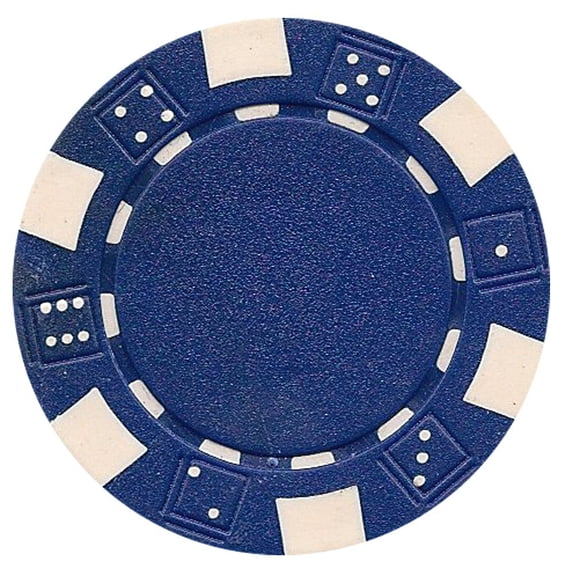 50 Clay Composite Dice Striped 11.5-Gram Poker Chips (Blue), Blue Chips By Da Vinci