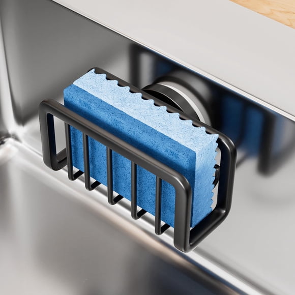 Portaesponja TAILI para fregadero de cocina con ventosa - Negro