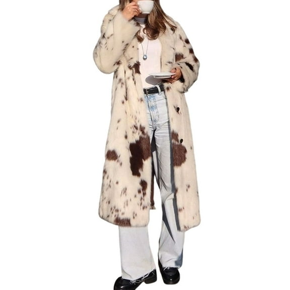 Faux Fur Winter Long Soft Coat Female Warm Fur Jacket Overcoat Topcoat Outerwear White XXL