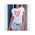thumbnail image 1 of Playera Blusa De Corazon Dibujado Con Plumon Ropa De Mujer Color Blanco Talla Grande Marca Emil SaEs, 1 of 4