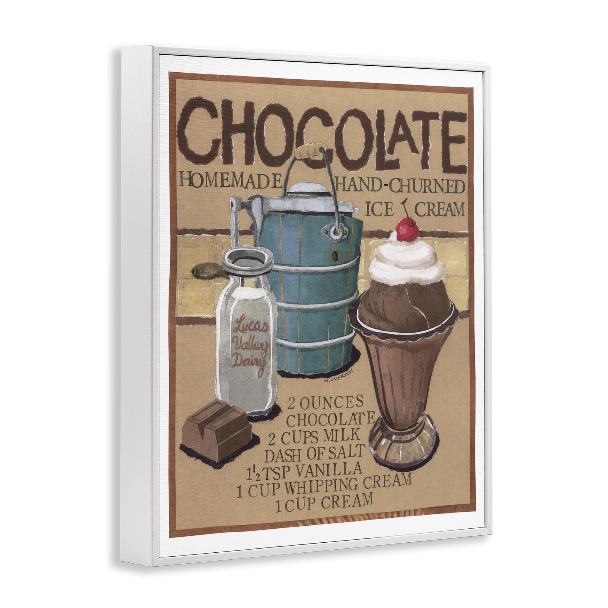 Stupell Industries Chocolate Ice Cream Food & Beverage Painting White Framed Art Print Wall Art, 11 x 14