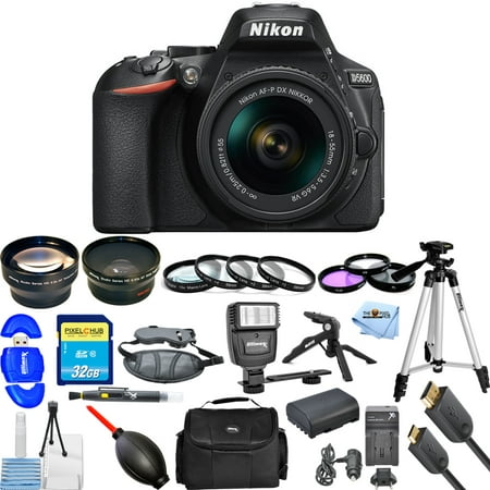 Nikon D5600 DSLR Camera with 18-55mm 1576 Mega 3 Lens Bundle with Extra Battery and Charger, 32GB SD, Filter Kits, Telephoto and Wide Angle, Flash, Tripods and More
